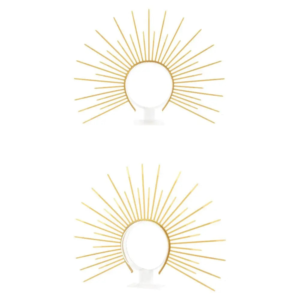 Fashion Sun God  Headband Star Gold COSPLAY Hair Hoop Moon The  of the Virgin Mary Halloween Headband Halloween Headwear Quick Pick Grocers