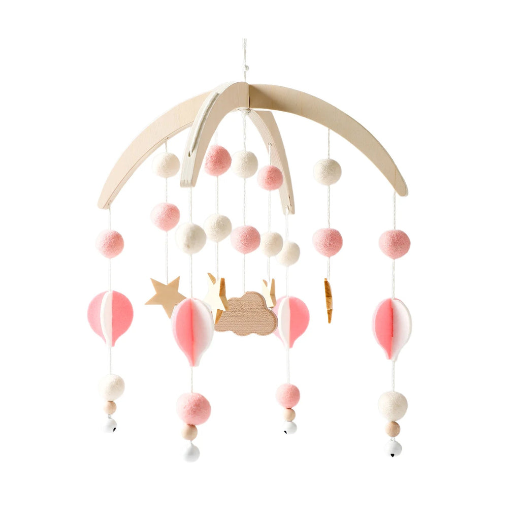 Baby Rattle Toy Bed Bell Bracket Wooden Mobile 0-12 Months Newborn Crochet Bed Bell Hanging Toys Holder Bracket Infant Crib Gift Purest Peak