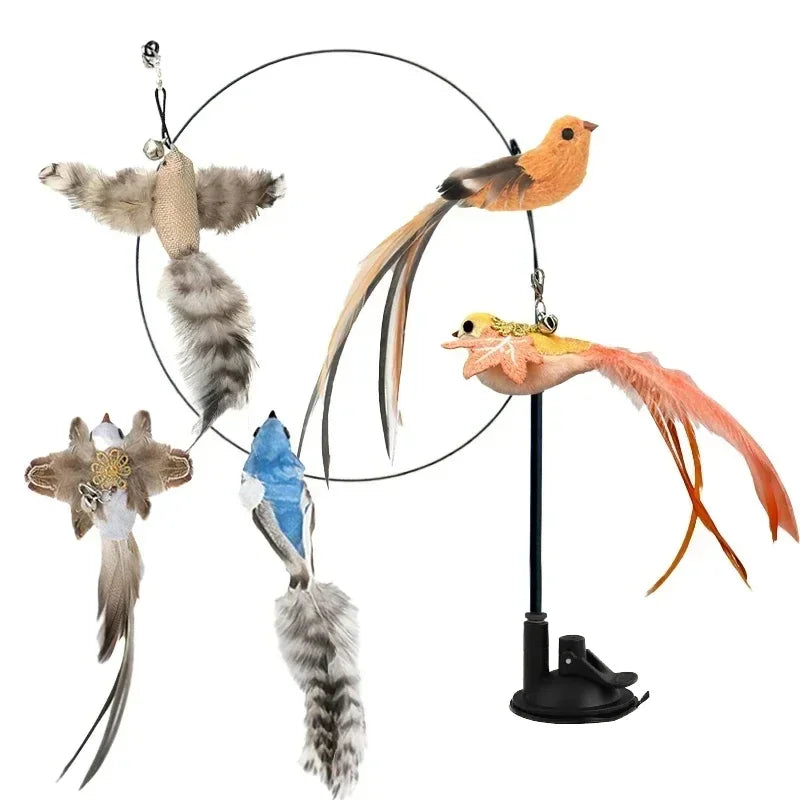 Simulation Bird Cat Toys Funny Interactive Peacock with Bell Cat Stick Toy for Kitten Playing Teaser Wand Toys Pet Cats Supplies Quick Pick Grocers