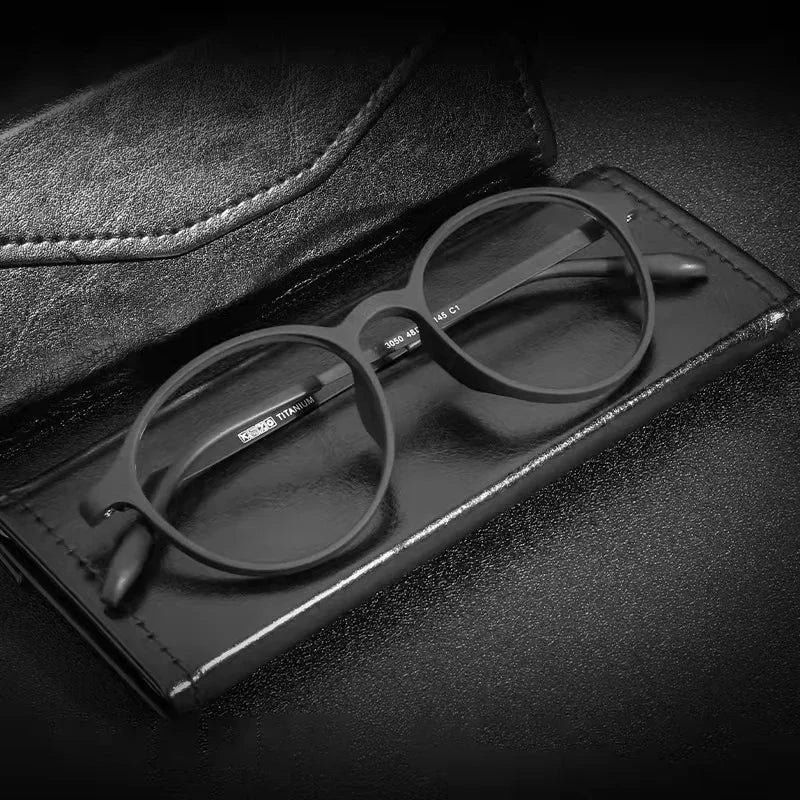 Ultralight Fashion Retro Round Glasses Frames Women TR90 Titanium Optical Prescription Men's Eyeglasses Frame H3050 Econic Blanks