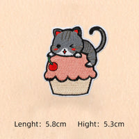 Cute Cartoon Cat patch Embroidery Patches on clothes Children's clothing Animal Interesting Embroidery Accessories Iron patch Quick Pick Grocers