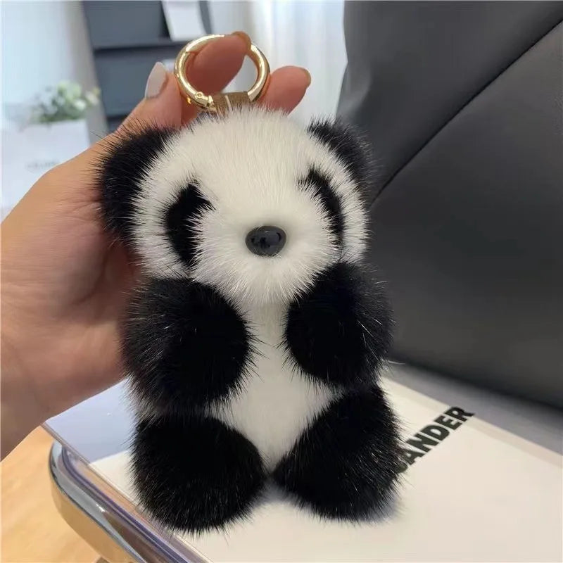 ZAKOL Cute Panda Plush Toy Keychain Cartoon Bag Pendant Accessories Car Key Chain Charm Ornaments Fashion Girls Gift Quick Pick Grocers