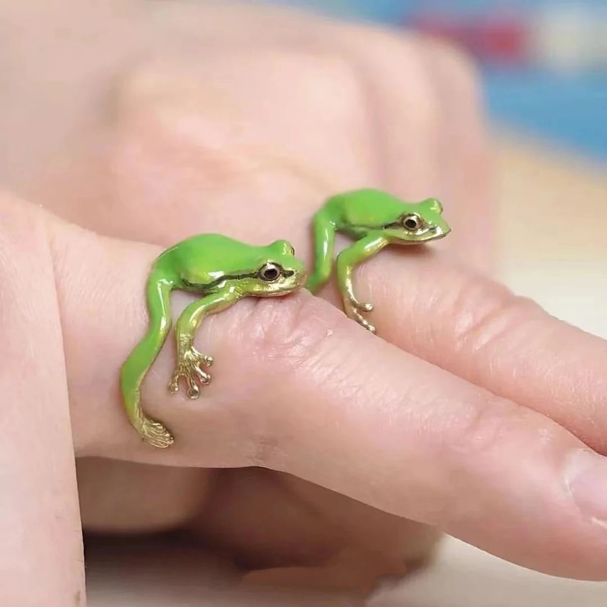 Exquisite Green Enamel Frog Open Ring For Women Cute Animal Lovely Party Adjustable Finger Jewelry Men Accessories Gifts N856 Quick Pick Grocers