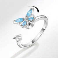 VENTFILLE 925 Sterling Silver Sunflower Diamond Zircon Rotatable Ring For Women Gift Relieve Stress Ring Jewelry Wholesale Quick Pick Grocers