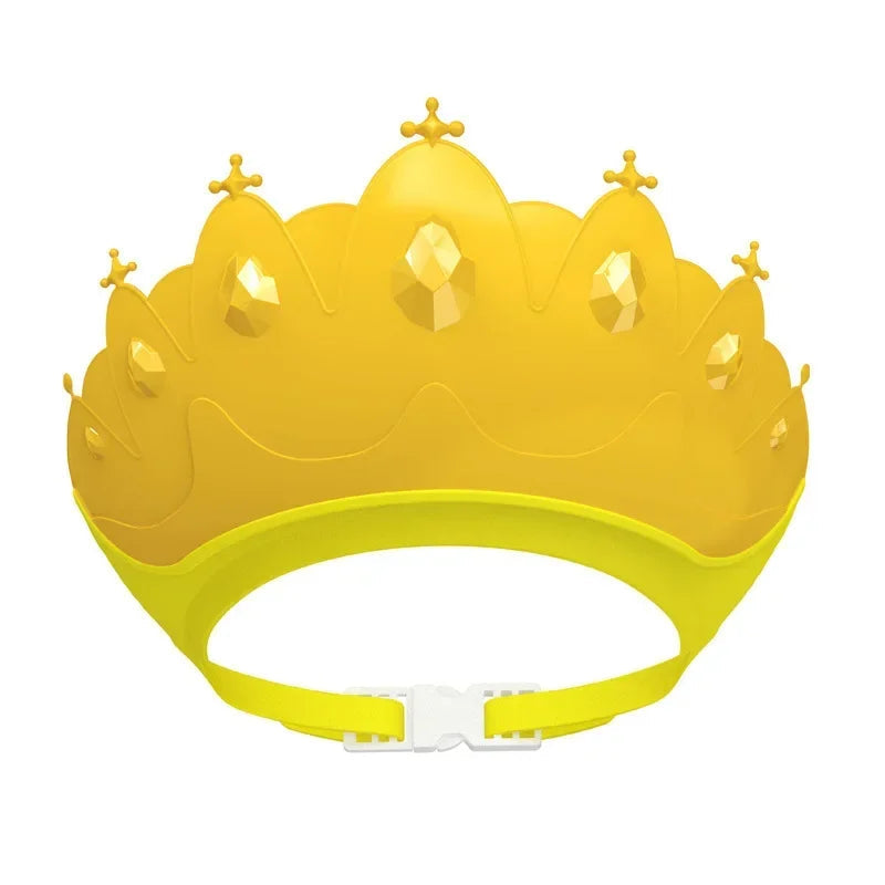 Adjustable Size Children Shampoo Cap Crown Baby Shower Cap Cartoon Bath Visor Infant Hair Shield Ear Protection Waterproof Purest Peak