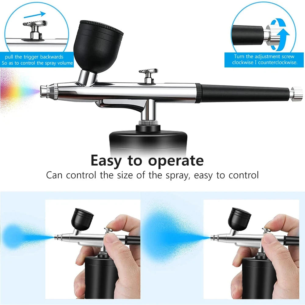 Airbrush with Compressor for Nail Painting Portable Cordless Airbrush Mini Airbrush Sprayer Gun for Nail Art Cake Painting Econic Blanks