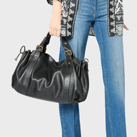 Women's Crossbody Simple Handbag Commuter Shoulder Boston Bag Stylish Versatile Work Bag Soft Polyester Interior Quick Pick Grocers