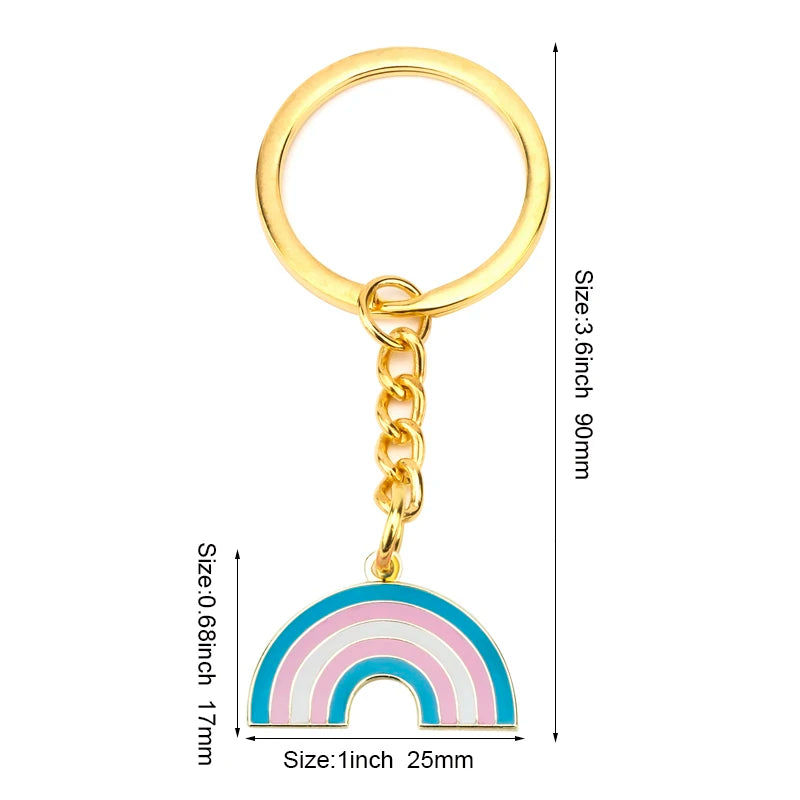 Progress Transgender Rainbow Pansexual pride Genderqueer pride Asexual Metal Key Ring Key Chain For Women Jewelry Quick Pick Grocers
