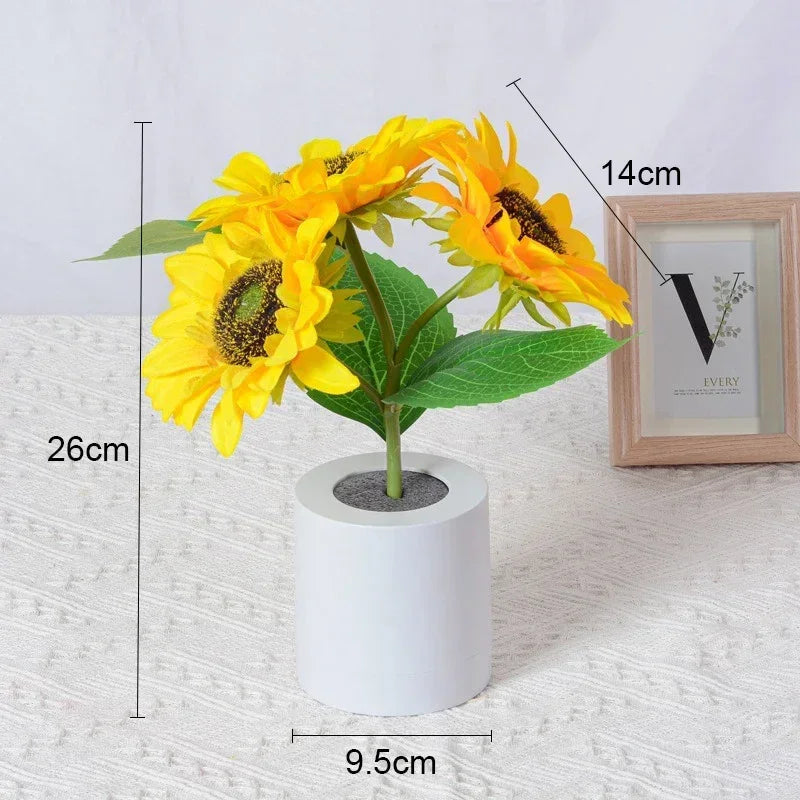 3 LED Night Light Rechargeable Sunflower Lights Interior Lighting Bedroom Bedside Desktop Decoration Table Lamp Night Lamps Quick Pick Grocers