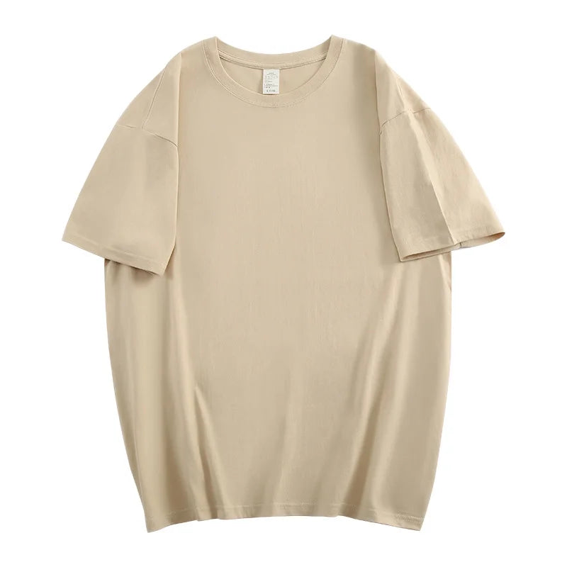 100% Cotton Five Half Sleeve Men's Women Summer T-shirt Loose Short-sleeved Casual Basic Shirt O Neck Solid Color Tops Quick Pick Grocers