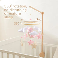 Crib Mobile Rattle Baby Wooden Bed Bell Baby Rattles Soft Felt Cartoon Bear Toys Crib Mobile Bed Bell Wood Toy Bracket Kid Gifts Purest Peak