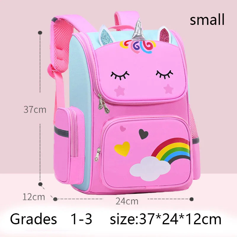 Kid Backpack for Girl Unicorn Children Bookbag Rainbow Eyes School Bag Teen Girl Backpack for Traveling Waterproof Mochilas Purest Peak