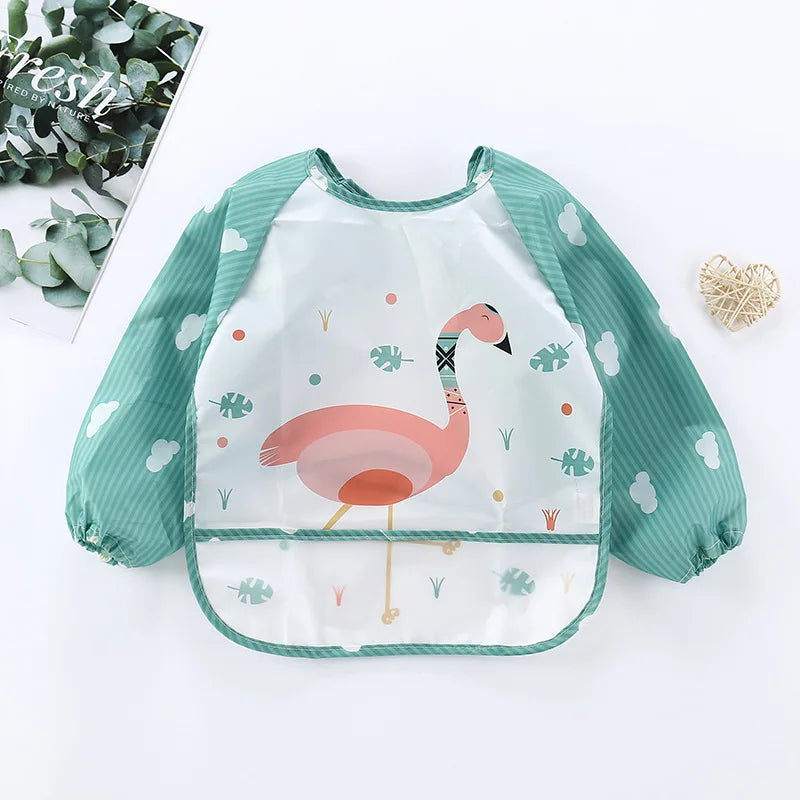Waterproof EVA Full Sleeve Baby Bibs Children Apron Long Sleeve Feeding Smock Kids Eating Breastplate Infant Scarf Clothing Quick Pick Grocers