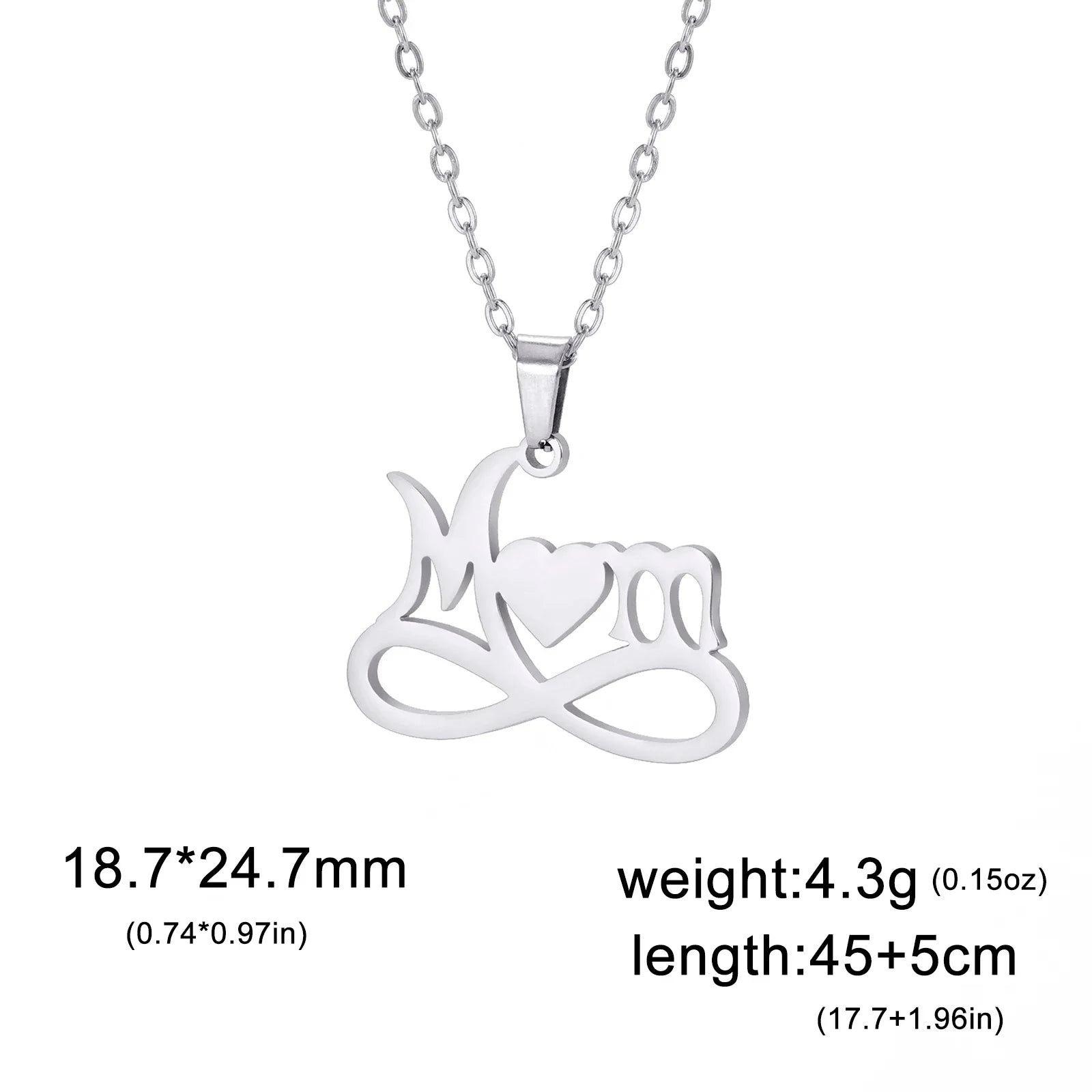 Skyrim Mama Letter Pendant Necklace for Women Stainless Steel Neck Chain Choker Trendy Family Jewelry Mother's Day Gift for Mom Quick Pick Grocers