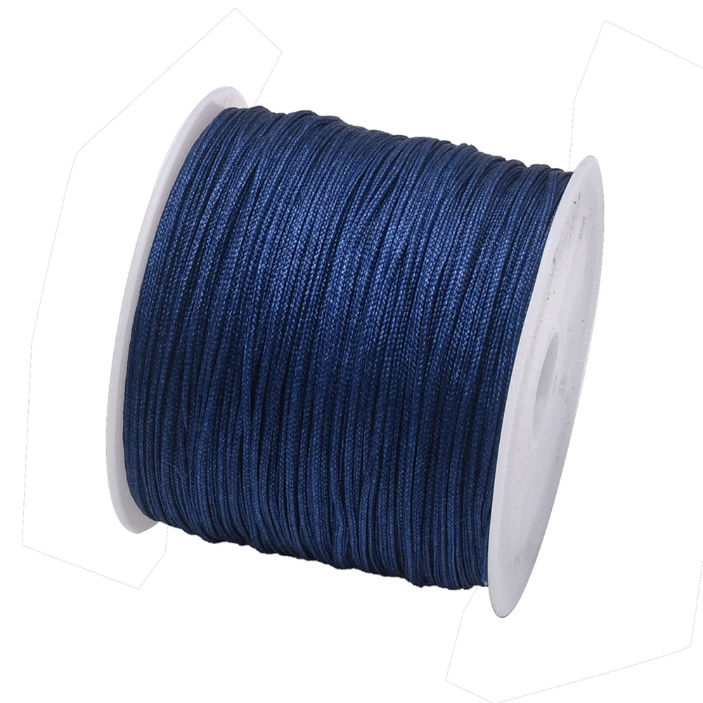 50Yds 0.8mm Crafts Nylon Cord For Jewelry Making Beading Braided Nylon Satin String for Bracelets Rattail Trim Chinese Knot Econic Blanks