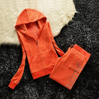 Winter Velvet Tracksuit for Women: Heavy Duty Fleece Lined Hoodie and Pants Set | Solid Color Warm Jogger Outfit Quick Pick Grocers