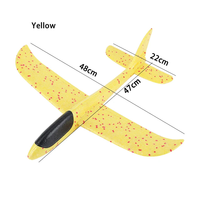 48cm Large EPP Foam Hand Throwing Aircraft Toys Gyratory Stunt Pressure Resistant Model Aircraft Outdoor For Boys Children Gift Quick Pick Grocers