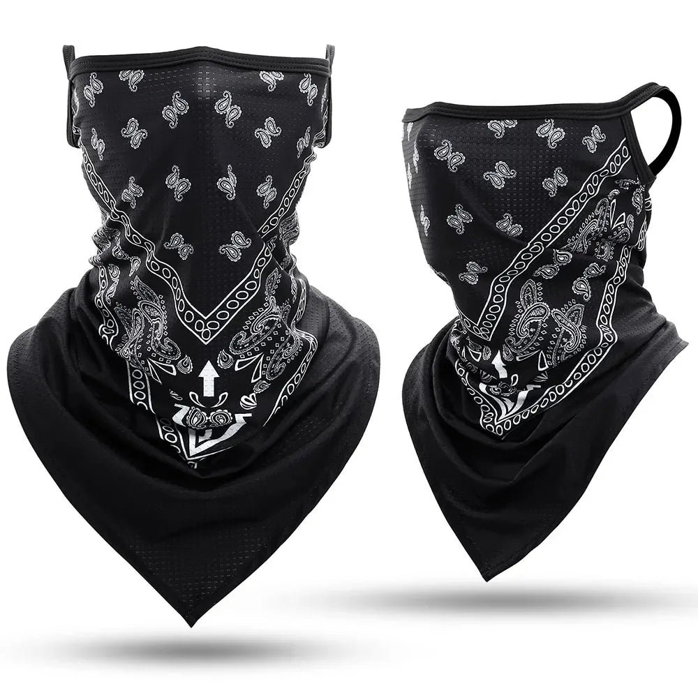 Skull Print Quick-drying Bandana Summer Scarf Breathable Half Face Cover Reusable Neck Gaiter Mask Sport Cycling Hiking Fishing Quick Pick Grocers