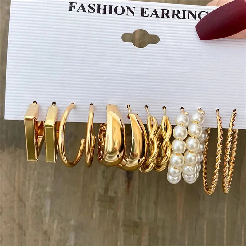 Modyle Gold Color Dangle Earrings Set Butterfly Acrylic Hollow Drop Earrings for Women Heart Hoop Earring Fashion Jewelry Gifts Econic Blanks