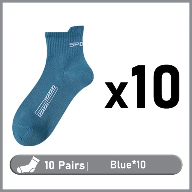 10/20Pairs High Quality Men's Socks Casual Breathable Cotton Man Run Sports Socks Spring Autumn Male Sox Gifts Plus Size 38-45 Quick Pick Grocers