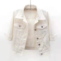 Women Denim Jacket Spring Autumn Short Coat Pink Jean Jackets Casual Tops Purple Yellow Purple Blue Loose Tops Lady Outerwear Quick Pick Grocers
