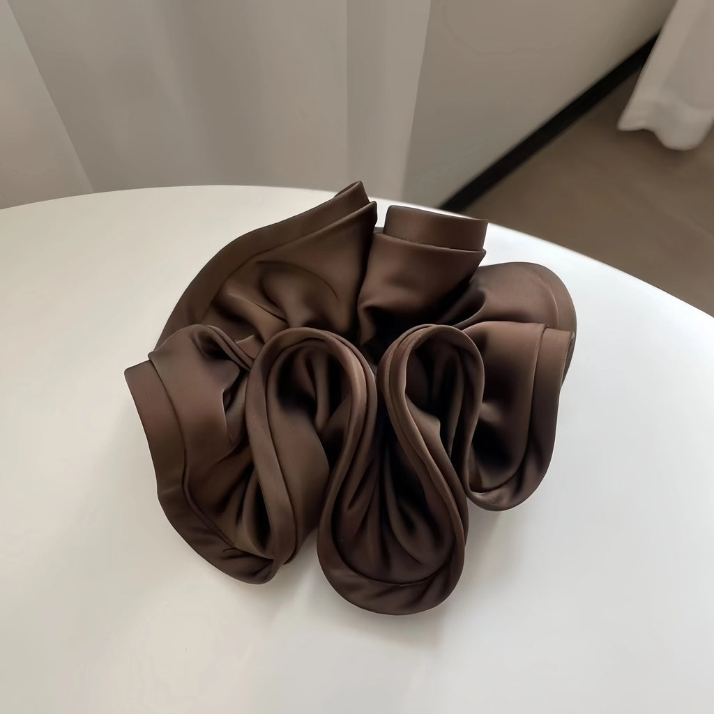 Korean Big Hair Tie Ribbon Scrunchies Satin Elastic Hair Band Bow Women Simple Temperament New Style  Ponytail Hair Accessories Quick Pick Grocers