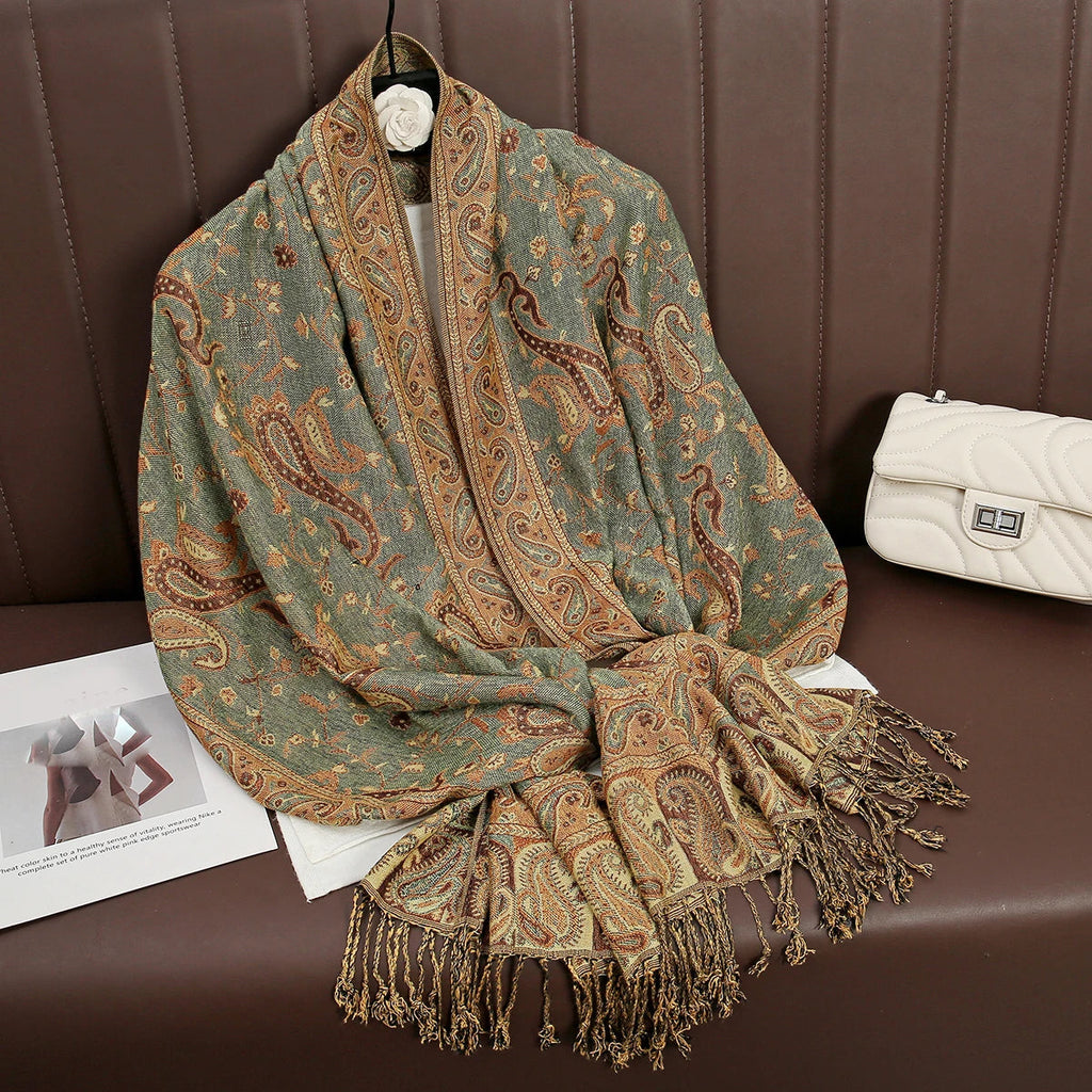 Luxury Brand Autumn Cashmere Pashmina Shawl Lady Wrap Warm Winter Scarves Design Print Female Foulard Cotton Stoles Scarf 2023 Quick Pick Grocers