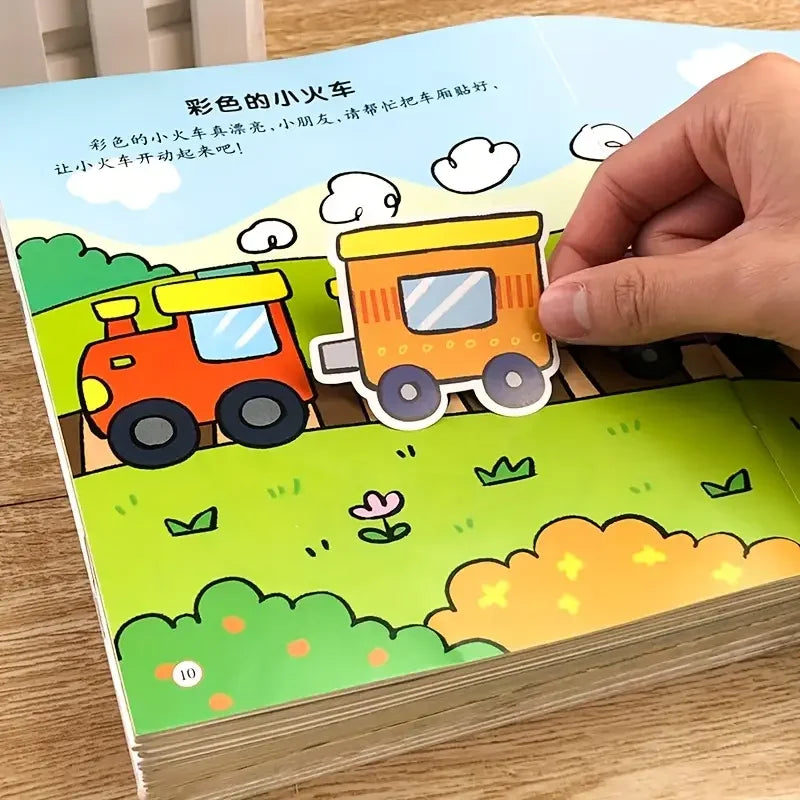 Sticker Book for Toddlers 3+ - Educational Fun for Kids, Creative Craft Activity Set, Birthday & Party Gift, Chinese Version Quick Pick Grocers