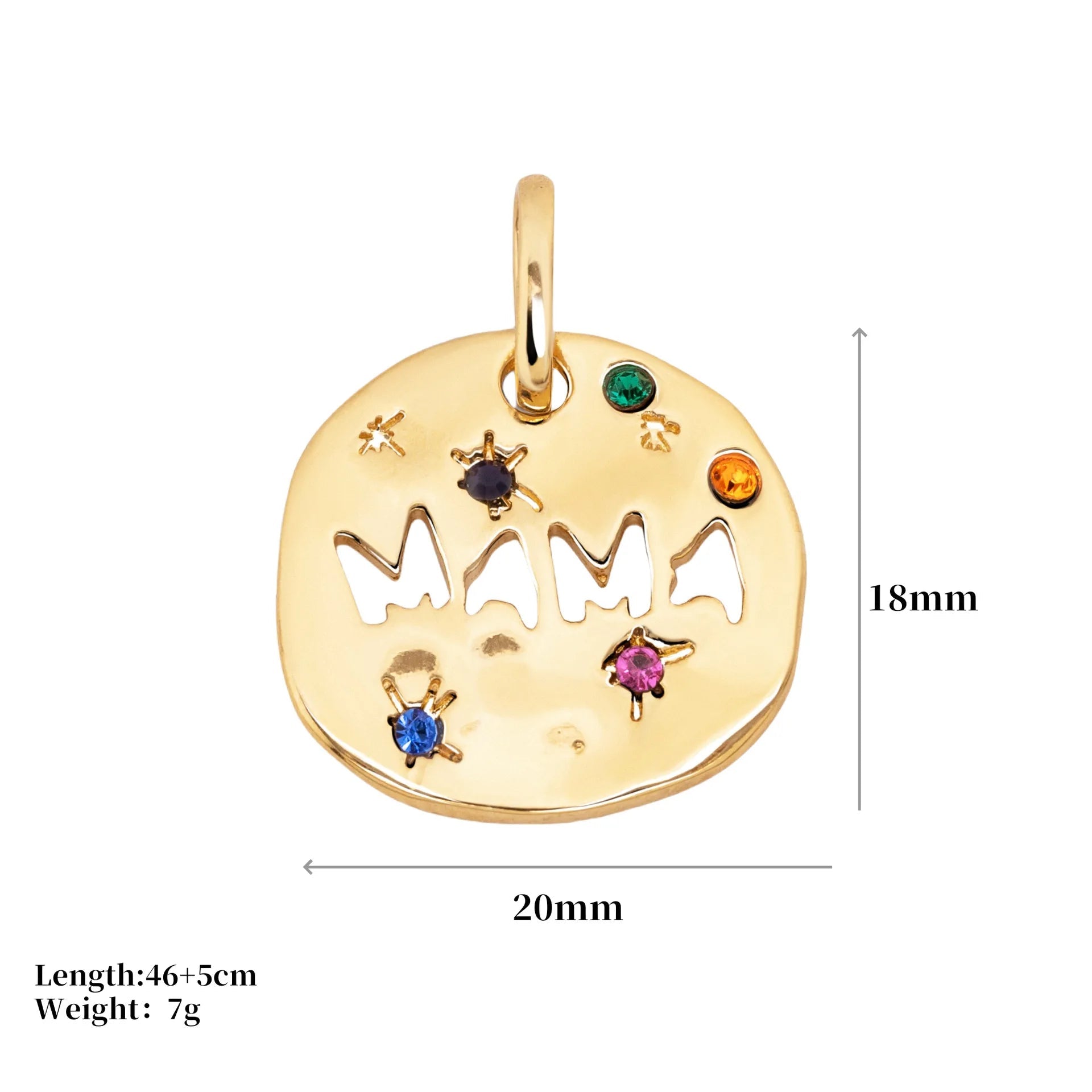 Mother's Day MAMA Necklace Gift Irregular Circular Guardian Pendant Necklace New Fashion Stainless Steel Necklace Accessory Gift Quick Pick Grocers