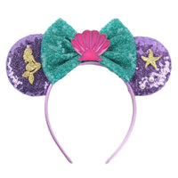 New Christmas Halloween Mouse Ears Headband Cartoon Sequin Bows Headband Birthday Party Princess Cosplay Costume For Women Adult Quick Pick Grocers