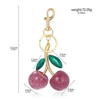 Trendy Red Cherry Pendant Keychain for Women Cute Bag Decorations Multifunctional Jewelry Car Key Accessories Charm Keyring Gift Quick Pick Grocers