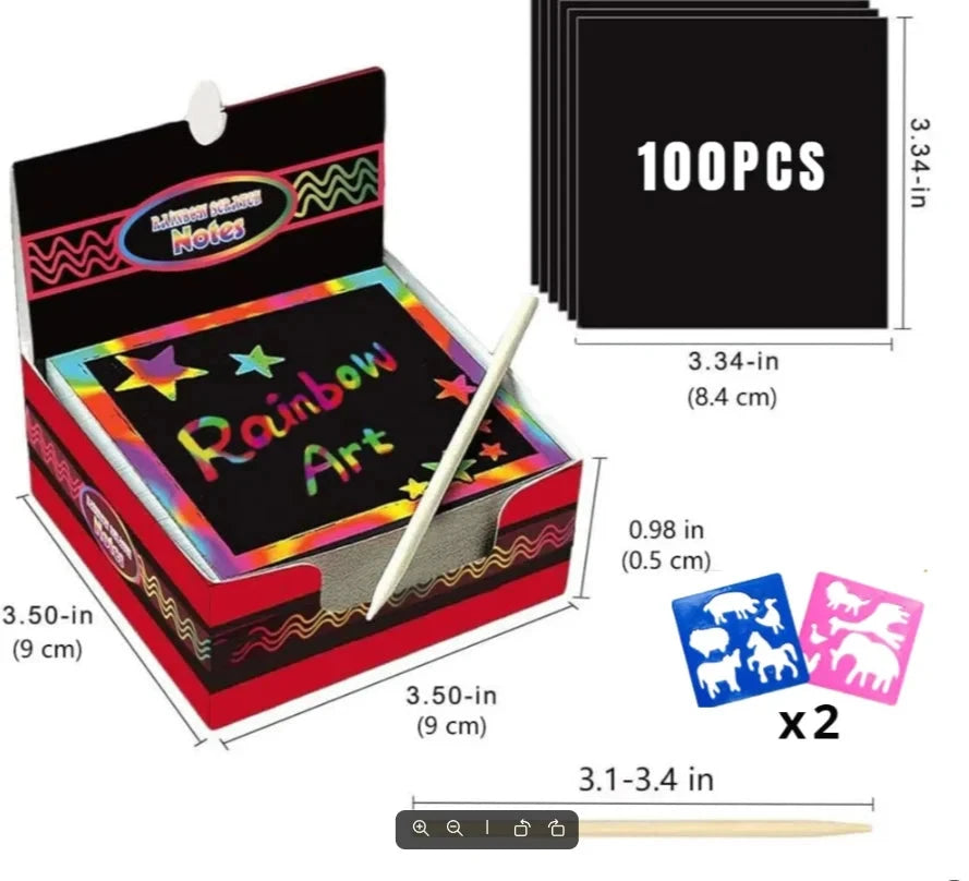Dazzling Scratch Painting Parent Child Interactive Toys Note Cards Handmade Painting Econic Blanks