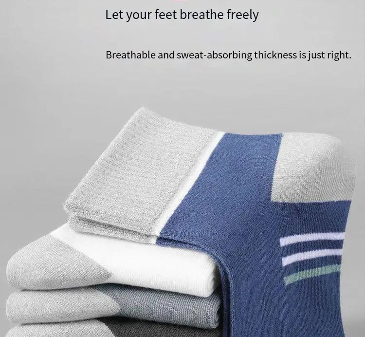Men's Pure Cotton Socks Spring Striped Casual Socks Men's Anti-odor Antibacterial Business Socks High Quality Sports Sock Meias Quick Pick Grocers