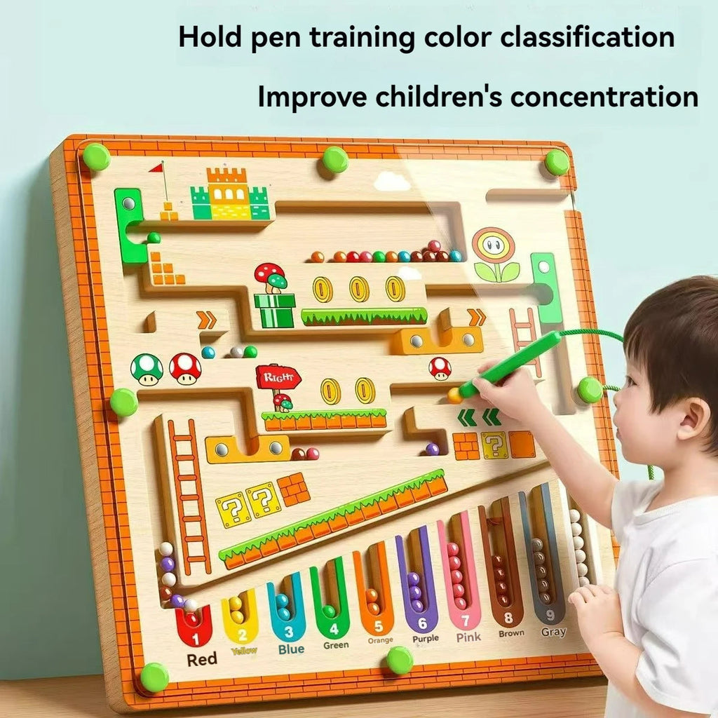Children's Magnetic Maze Walking Ball Baby Concentration Training, Writing Logic Thinking 3 year Old Early Education Puzzle To Quick Pick Grocers