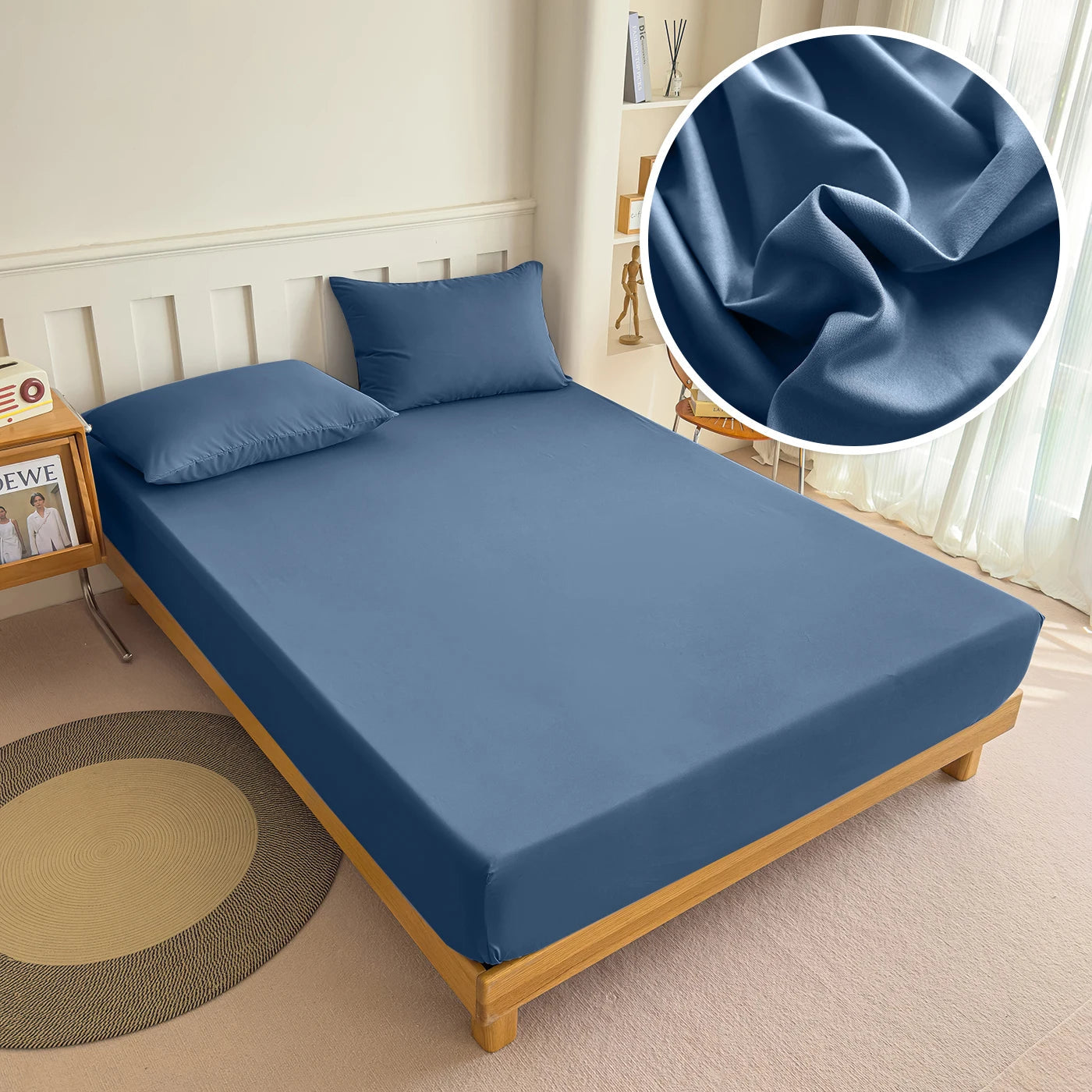 High Quality Fabric Fitted Sheet With Elastic Band Solid Color Mattress Sheet for King Queen Bed 150x200 180x200 200x220cm 1PC Quick Pick Grocers