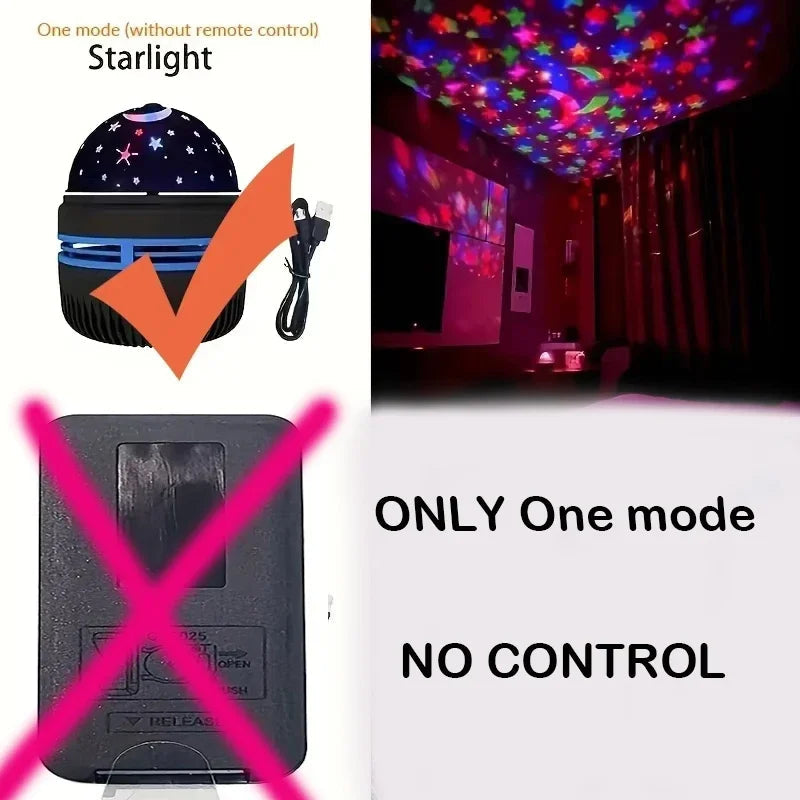 LED Ocean Wave Starry Sky Projector Lamp 1pc 7 Colors Remote Control USB Powered for Kids Room Bedroom Party Ambient Light Quick Pick Grocers