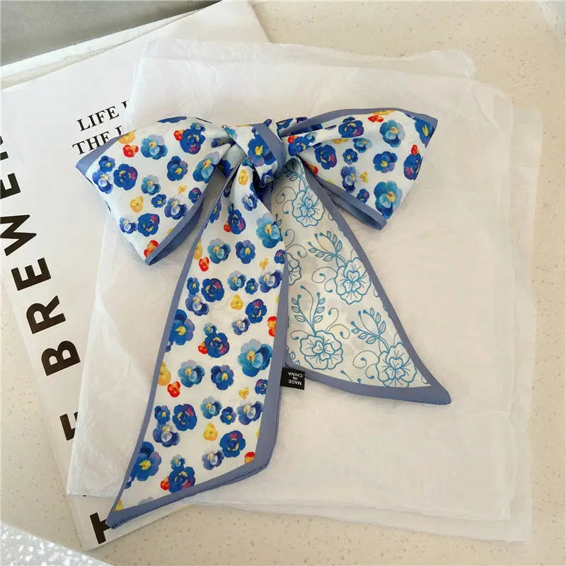 Cashew flower silk scarf, double-sided printed headband, ins decoration, versatile triangle scarf accessories Quick Pick Grocers
