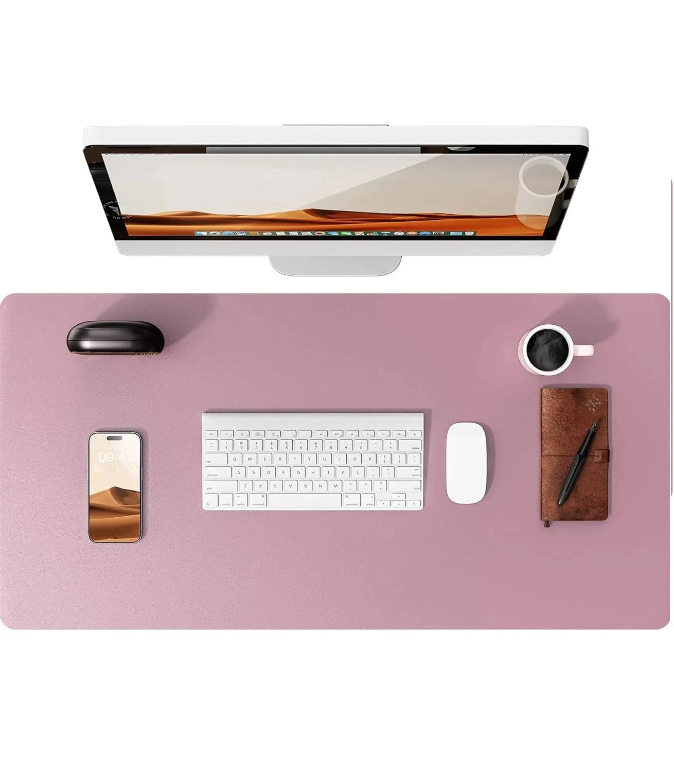 Large Mouse Pad,Office Desk Mat, Leather Desk Pad Protector, Non-Slip PU Leather Desk Blotter, Laptop Desk Pad Econic Blanks