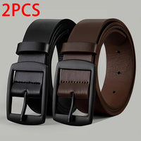 New Luxury Belt for Men PU Leather Belt Metal Pin Buckle High Quality Famous Brand Designer Waist Strap Belt for Jeans Plus Size Quick Pick Grocers