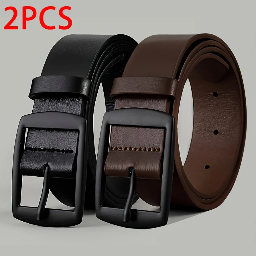 New Luxury Belt for Men PU Leather Belt Metal Pin Buckle High Quality Famous Brand Designer Waist Strap Belt for Jeans Plus Size Quick Pick Grocers