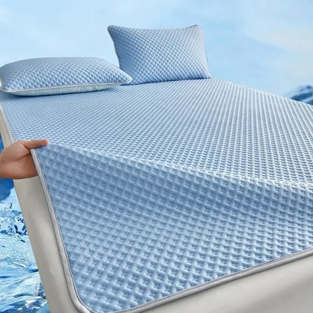 Breathable Cooling Mattress Comfortable Washable Ice Silk Bed Mat Pad Soft Skin-friendly Summer Sleeping Mat Household Quick Pick Grocers