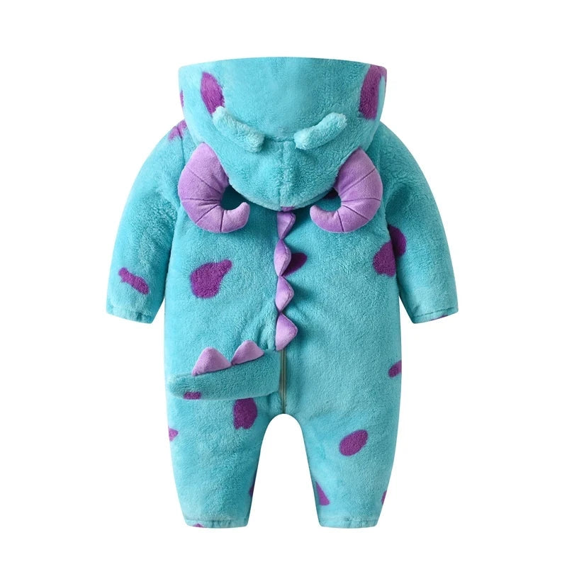 2023-07-25 Lioraitiin 0-3Years Infant Baby Boy Girl Fleece Jumpsuit Horn Hooded Warm Thicken Winter Rompers Outwear Snowsuit Econic Blanks