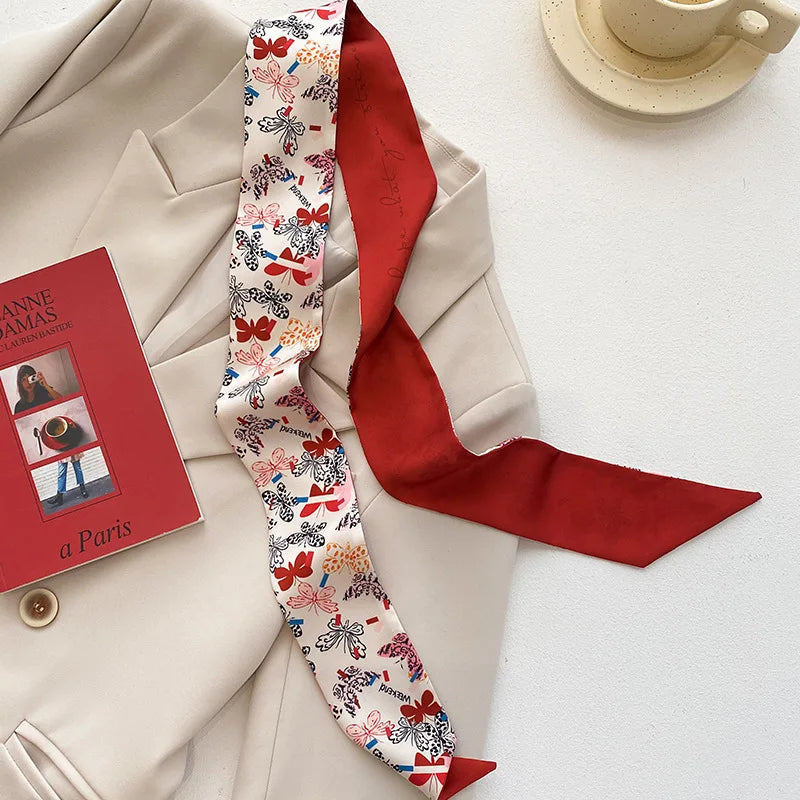 Cashew flower silk scarf, double-sided printed headband, ins decoration, versatile triangle scarf accessories Quick Pick Grocers