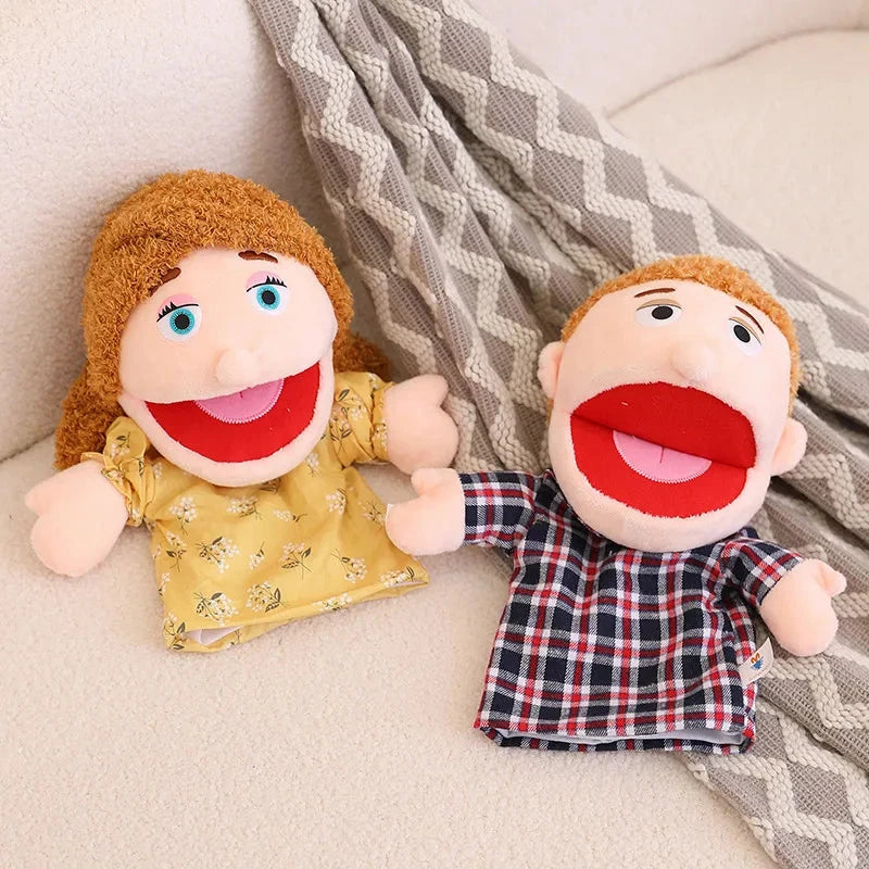 28-33cm Kids Plush Finger & Hand Puppet Popular Activity Boy Girl Role Play Bedtime Story Props Family Role Playing Toys Doll Econic Blanks