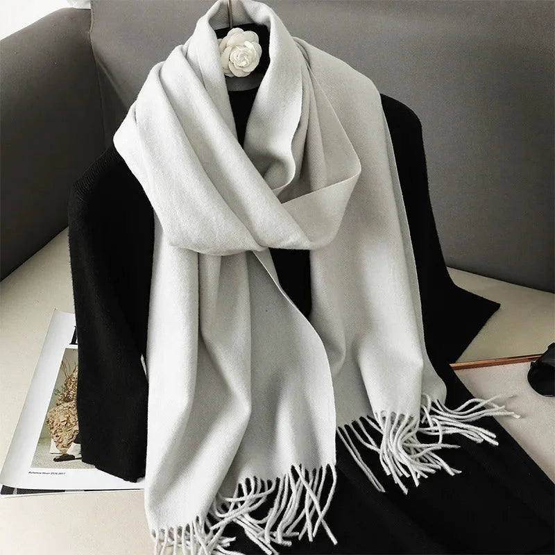 62Color Solid Women Winter Scarf Warm Thicken Cashmere Shawl Outdoor Fashion Luxury Tassels Pashmina Lady Wrap Windproof Scarves Econic Blanks
