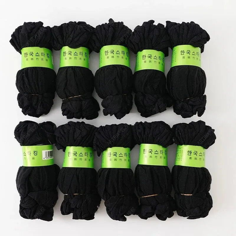Hot Sale! High Quality Women Velvet Socks Pack Female Summer Thin Silk Transparent Sexy Ankle Nylon Socks Set Quick Pick Grocers