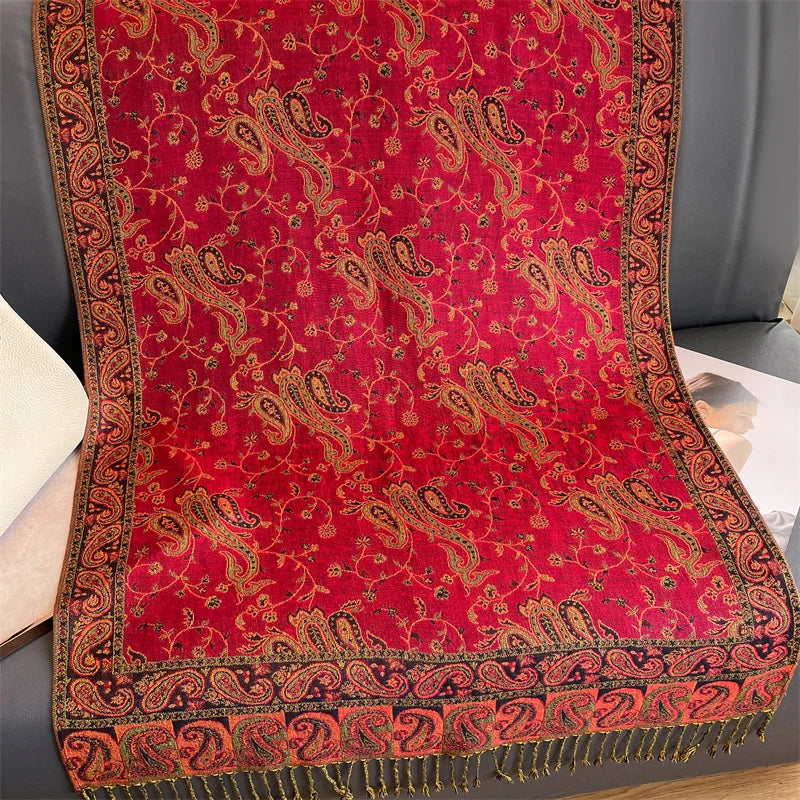 Luxury Brand Autumn Cashmere Pashmina Shawl Lady Wrap Warm Winter Scarves Design Print Female Foulard Cotton Stoles Scarf 2023 Quick Pick Grocers