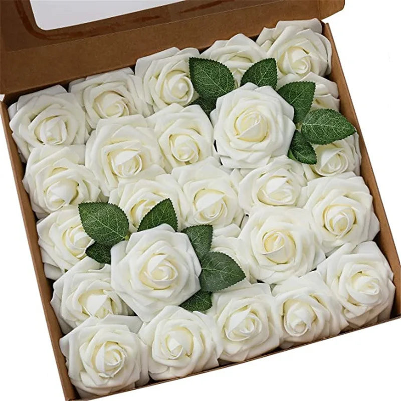 10~100pcs Rose Artificial Flowers Foam Fake Roses Wedding Bouquets Centerpieces Mothers Day Valentines Gifts Party Decoration Quick Pick Grocers