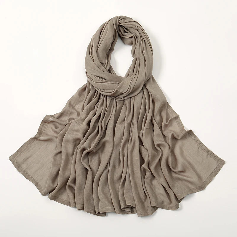 Fashion Modal Hijab Rayon Cotton Shawls Muslim Hijabs For Women Plain Scarf Big Size Headscarf Islamic Turban Headband 190*85cm Quick Pick Grocers