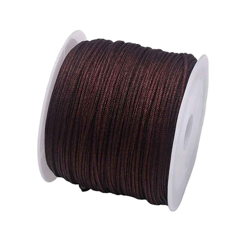 50Yds 0.8mm Crafts Nylon Cord For Jewelry Making Beading Braided Nylon Satin String for Bracelets Rattail Trim Chinese Knot Econic Blanks